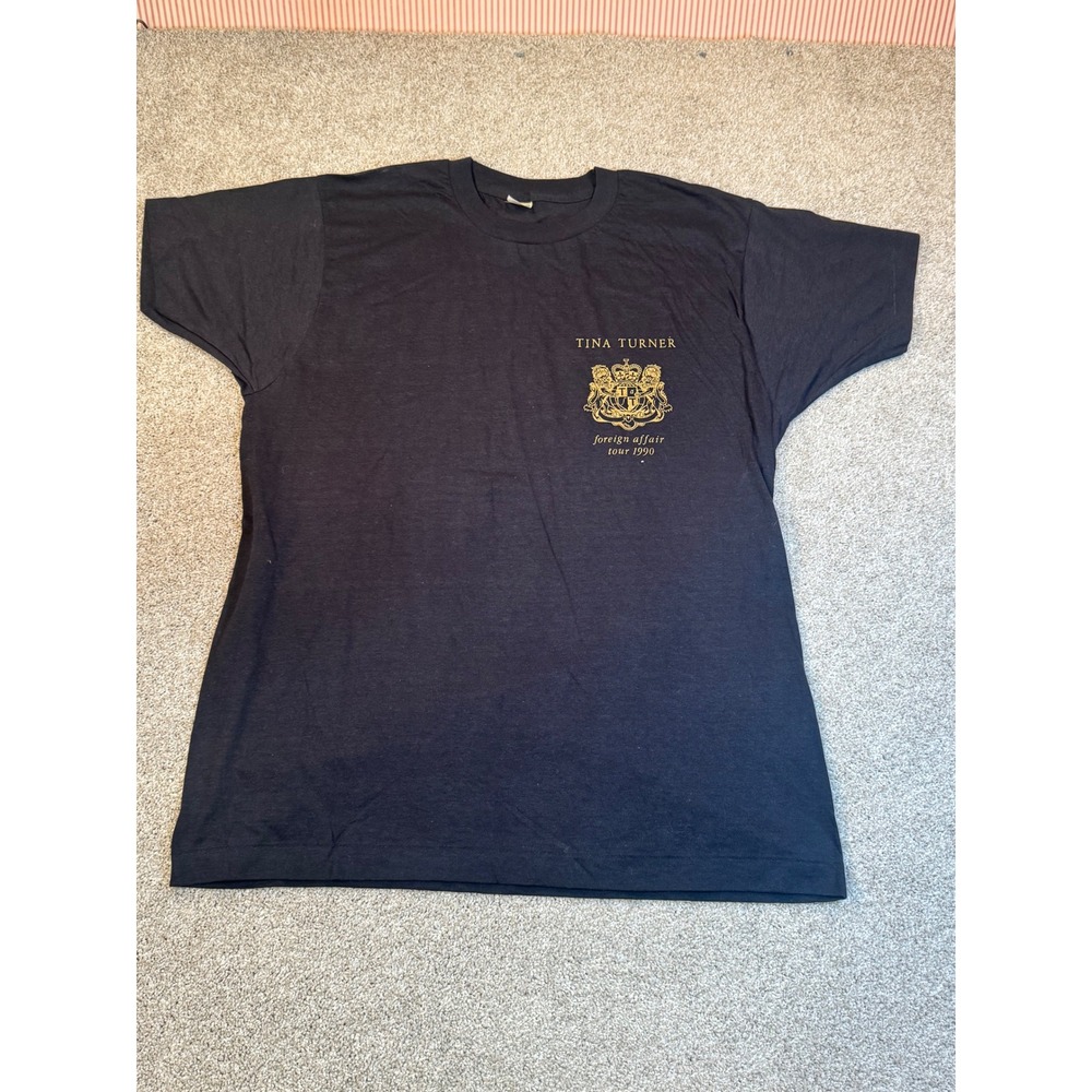 Vintage 1990 Tina Turner Foreign Affair Tour Shirt Screen Stars XL Black Cotton